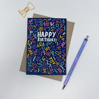 Colourful 'Happy Birthday' Pattern Colour Card, 4 of 6