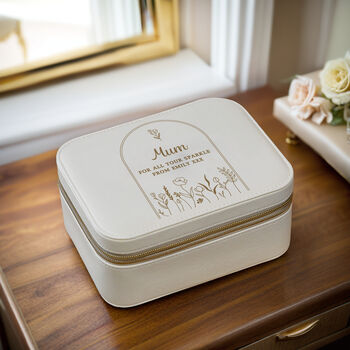 Personalised Floral Arch Travel Jewellery Box, 3 of 7