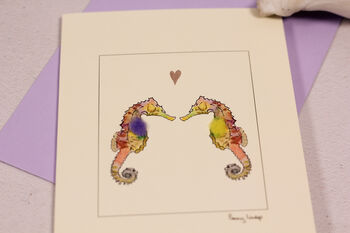 Seahorses In Love Card, 2 of 2
