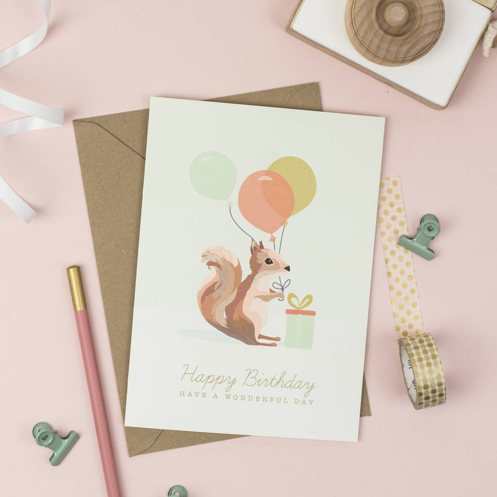 Squirrel Birthday Card By Sirocco Design