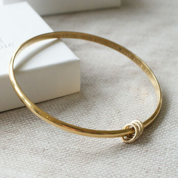 18ct Yellow Gold Vermeil Personalised Bangle, 3 of 4