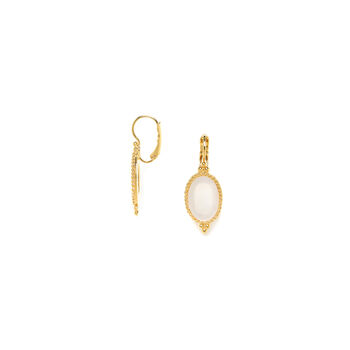 Oval Gold Plated Drop Hooks Earrings, 3 of 3