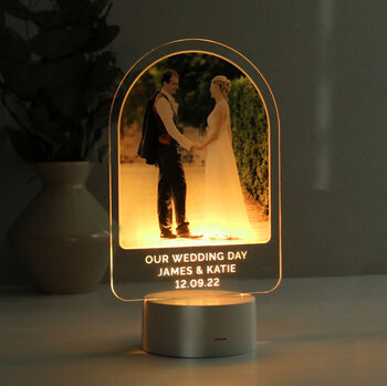 Personalised Mr And Mrs Photo Frame LED, 2 of 8