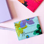 Birth Flower With Personalised Name Leather Card Holder, thumbnail 1 of 12