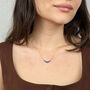 Graduated Round Sappghire Stones Gold Plated Necklace, thumbnail 2 of 4