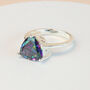 Purple Iridescent Triangular Crystal Ring, thumbnail 1 of 4