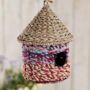 Bird House Made From Colourful Recycled Sari Fabric, thumbnail 1 of 2