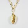Cowry Shell Charm Pendent Gold Plated Chain Necklace, thumbnail 3 of 5