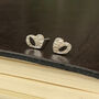 Sterling Silver Open Heart Earrings, thumbnail 7 of 11