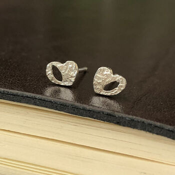 Sterling Silver Open Heart Earrings, 7 of 11