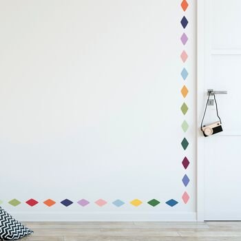 Circus Diamond Harlequin Fabric Wall Stickers, 2 of 8