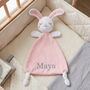 Personalised Pink Bunny Knotted Comforter, thumbnail 1 of 7