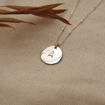 Personalised Initial Disc Necklace In Silver Or Gold, 3 of 7