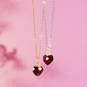 Healing Heart Garnet Gemstone Necklace, 2 of 10