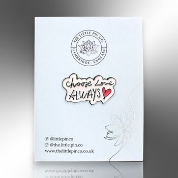 Choose Love Always Glitter Heart Enamel Lapel Pin Badge, 4 of 8