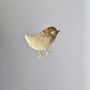 Handmade Gold Leaf Easter Chick Bird Card, thumbnail 3 of 6