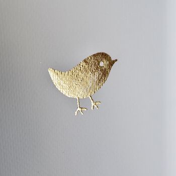 Handmade Gold Leaf Easter Chick Bird Card, 3 of 6