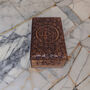 Gothic Wooden Gift; Floral Triquetra Carved Box, thumbnail 4 of 5