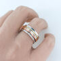 Personalised Sterling Silver Floral Trio Spinner Ring, thumbnail 2 of 9