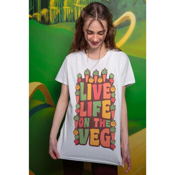 Live Life On The Veg Women's Slogan T Shirt, 4 of 6