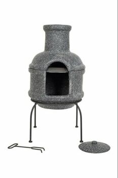 Clay Stone Effect Chiminea With Stand And Lid, 3 of 3