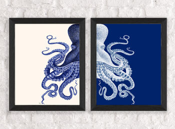 Contrasting Octopus Set Of Two Prints, 3 of 12