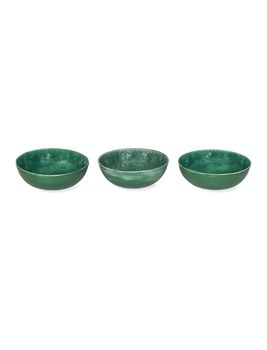 Set Of Three Nibble Bowls In Green, 2 of 2