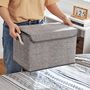Set Of Three Grey Fabric Storage Boxes Organiser Bins, thumbnail 6 of 9