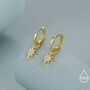 Detachable Starburst Hoop Earrings Sterling Silver, thumbnail 5 of 11