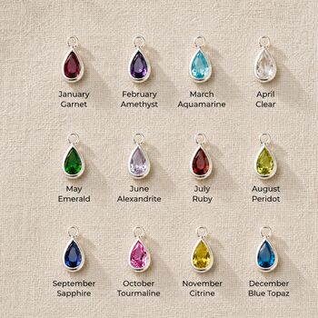 Personalised Girl's Sterling Silver Teardrop Birthstone Necklace, 4 of 9