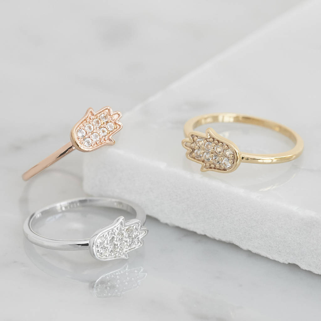 Hamsa Hand Ring For Protection By Muru