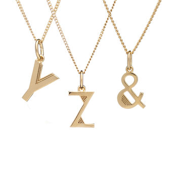 Gold Art Deco Initial Necklace, 11 of 12