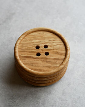 Wooden Oak Button Drink Coaster, 4 of 8