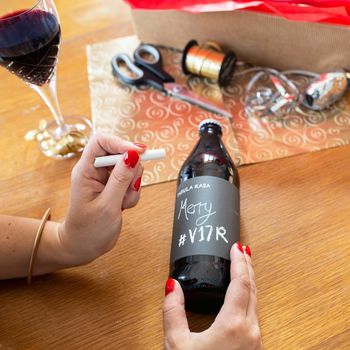 Christmas Wine Gift With Diy Personalised Label, 4 of 5