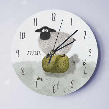 Farmyard Sheep Personalised Clock, 3 of 4