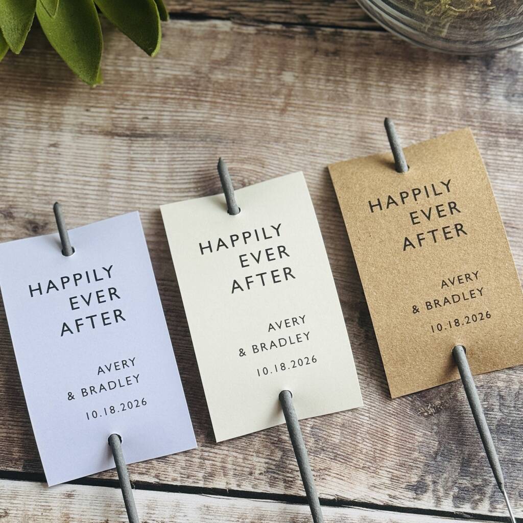 Wedding Favour Sparkler Tags Personalised Set Of 10, 1 of 5