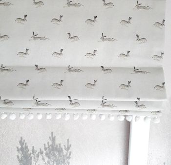 Jumping Hares Blackout Roman Blind, 2 of 6
