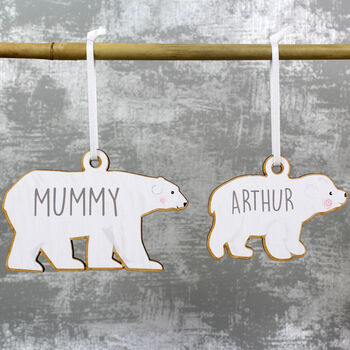 Personalised Family Of Four Polar Bear Decorations, 3 of 4