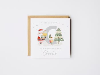 Personalised Grandson Initial Christmas Card *Fully Personalised, 3 of 4