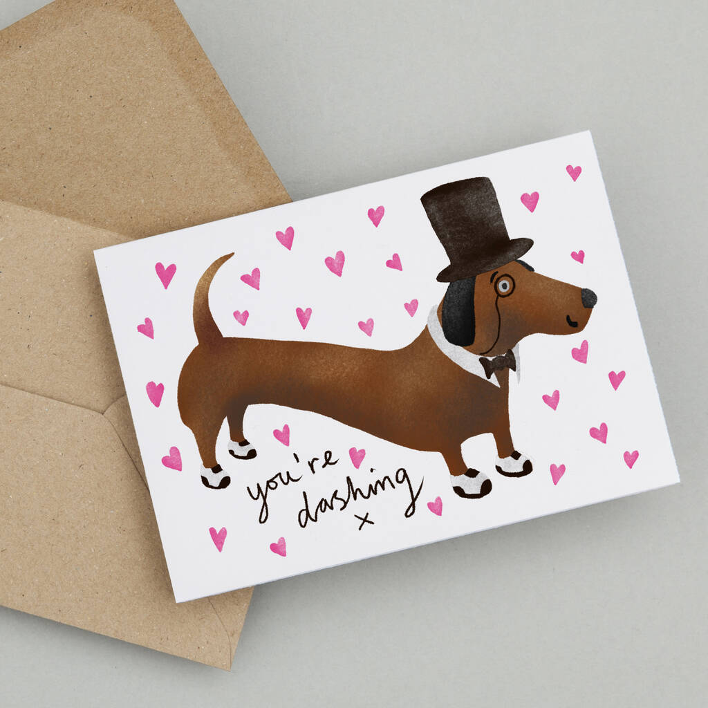 Sausage Dog Valentine Card By So Close