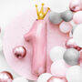 Pink Number One Crown Balloon, thumbnail 1 of 4