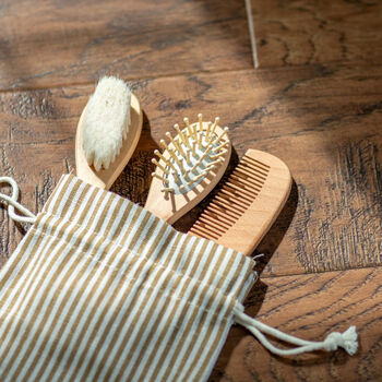 Personalised Wooden Brush Set 3 Pcs Botanical, 6 of 12