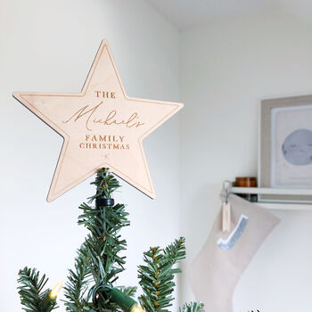 Personalised Family Christmas Star Tree Topper, 2 of 8