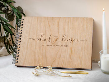 Personalised Wood Wedding Guest Book Alternative, 12 of 12