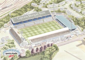 Cardiff City Ninian Park Stadium Art Print, 2 of 3