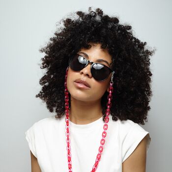 Hayley – Hot Pink And Red Translucent Chunky Acrylic Glasses Chain, 3 of 6