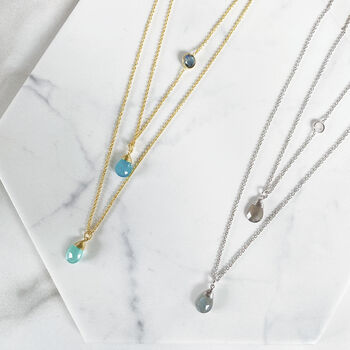 Multi Gemstone Double Chain Necklace, 2 of 11