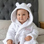 Personalised White Baby Gown And Teddy Comforter Set, thumbnail 9 of 12