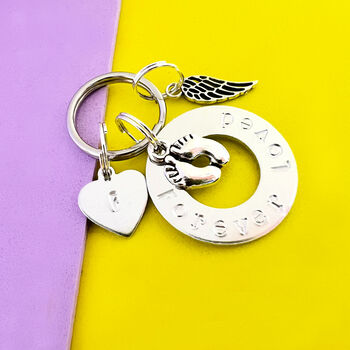 Footprints And Angel Wings Forever Loved Keyring, 5 of 10