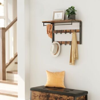 Wall Mounted Coat Rack With Removable Hooks, 2 of 12